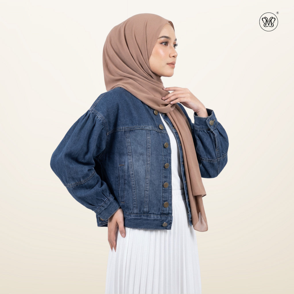 Round Neck Denim Jacket