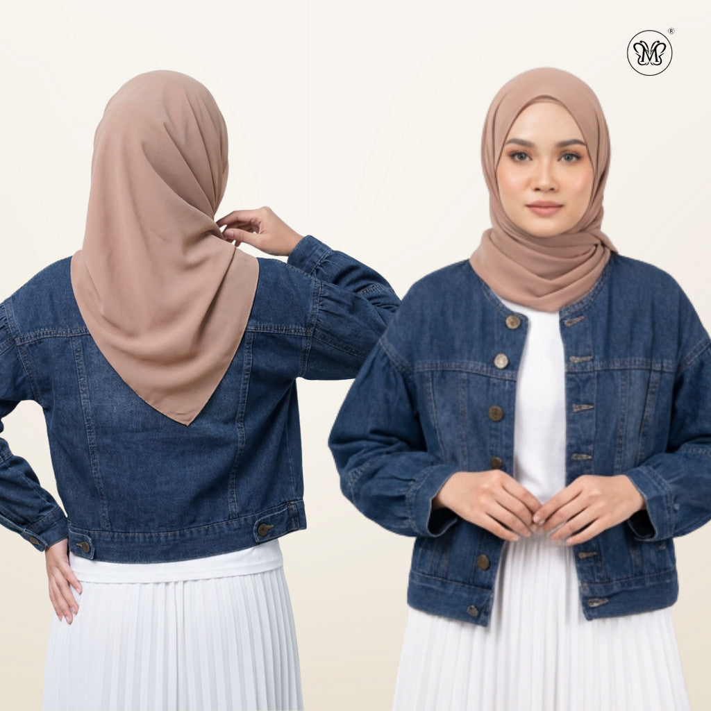 Round Neck Denim Jacket