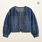Round Neck Denim Jacket