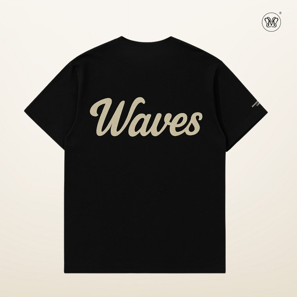 Embroidered 'Waves' Tee Shirt