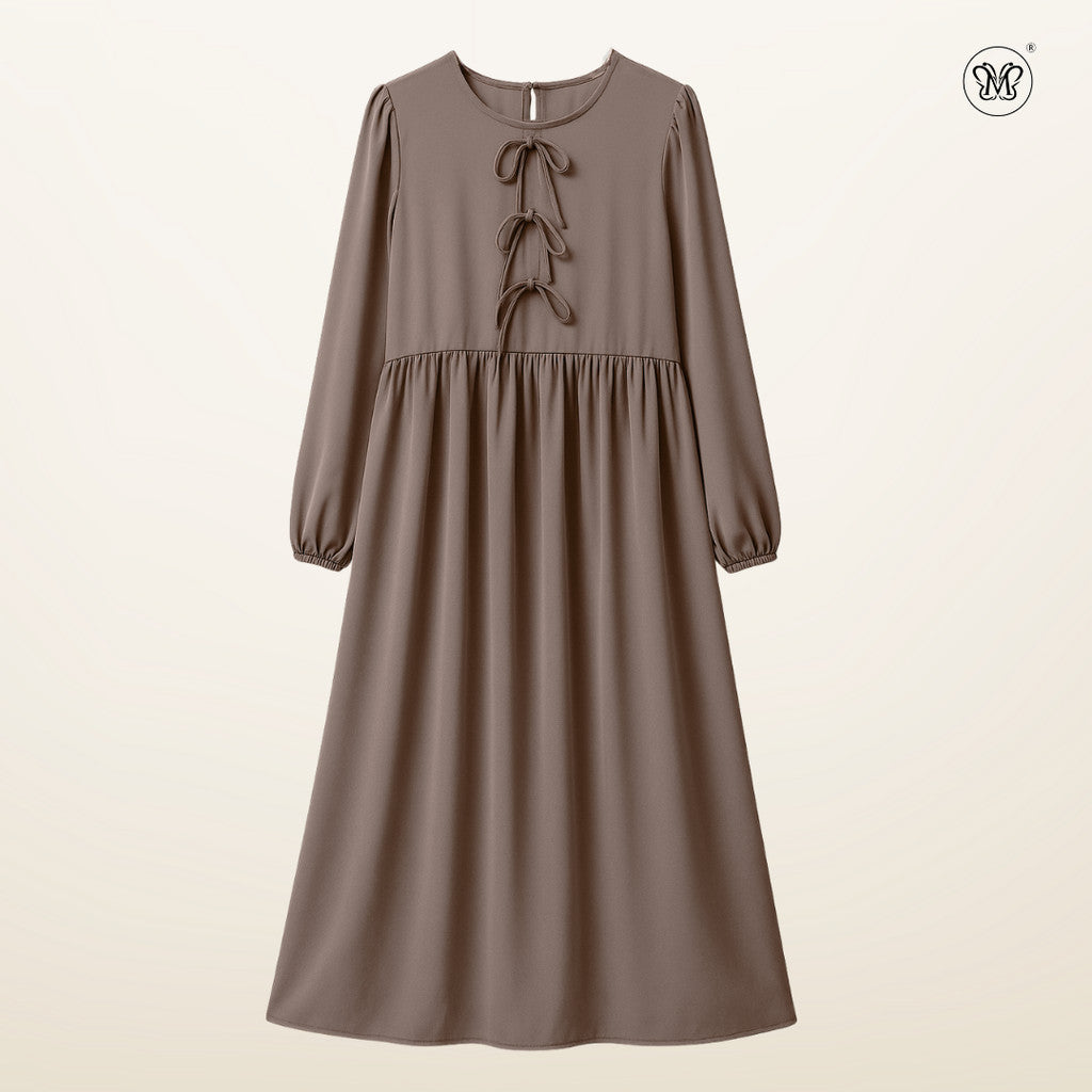 Triple Ribbon-Tie Dress