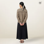 Bib Collar Checkered Blouse