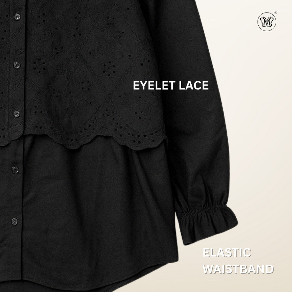Eyelet Lace Layered Blouse