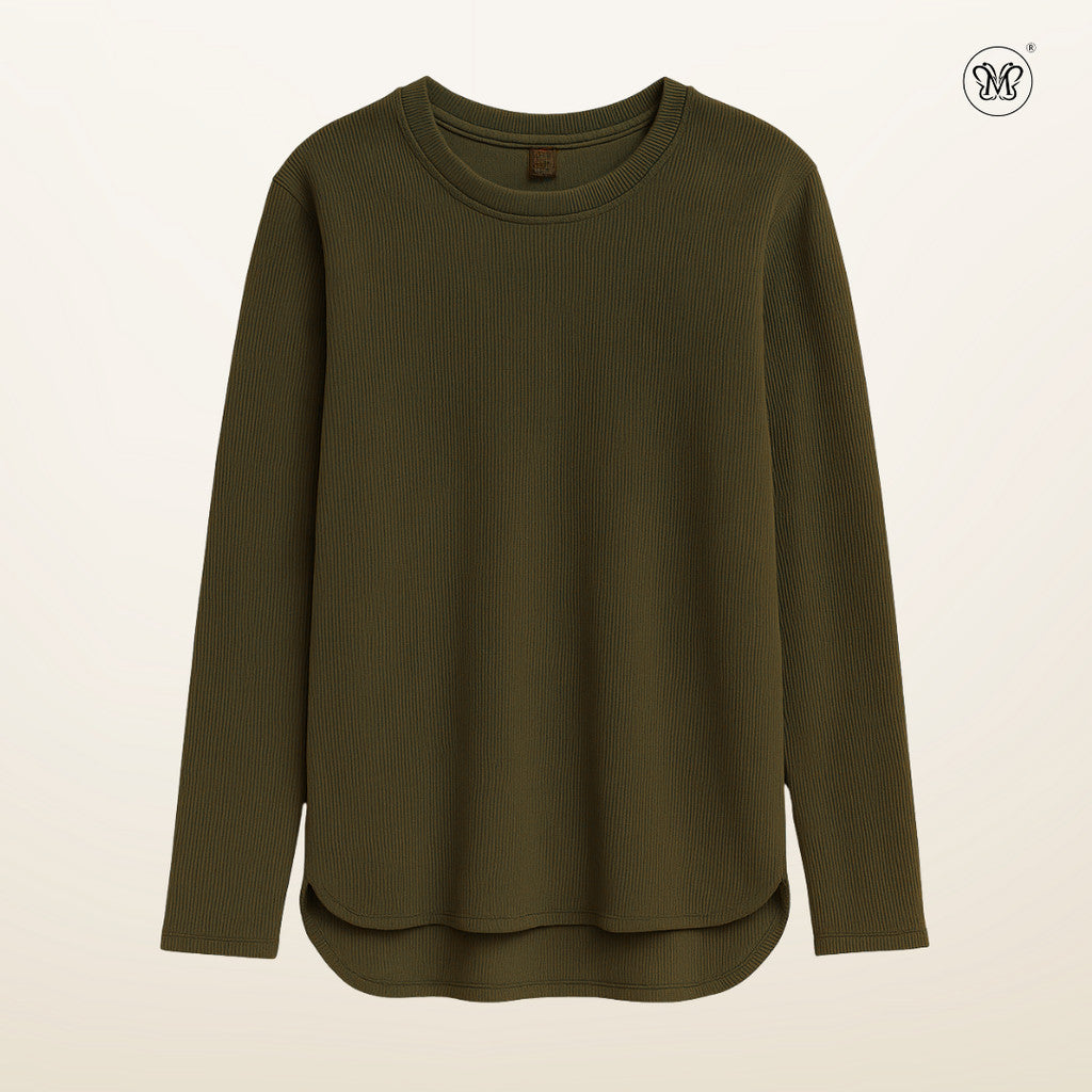 Ribbed Knit Casual Top