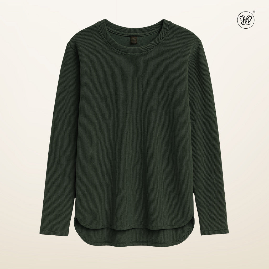 Ribbed Knit Casual Top