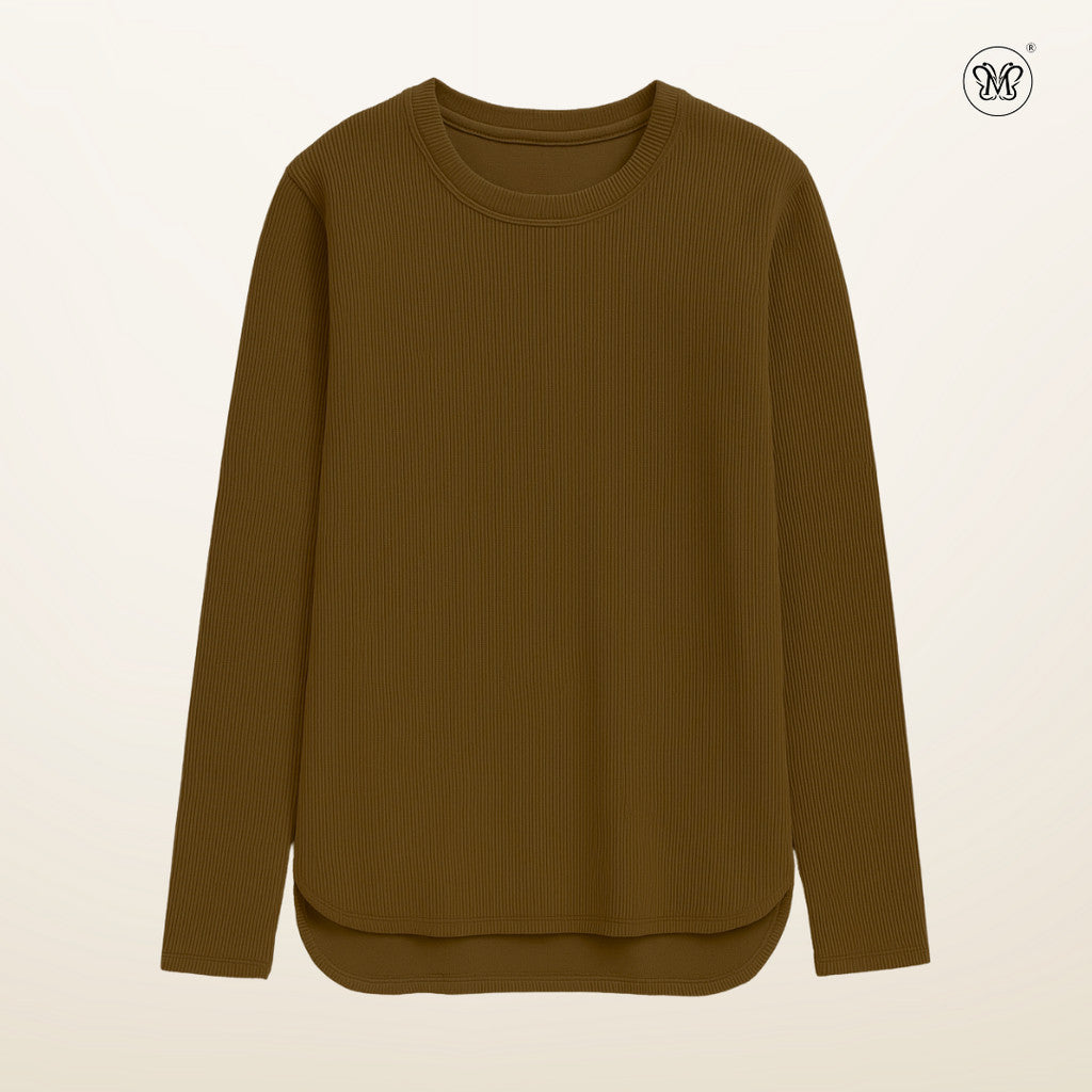 Ribbed Knit Casual Top