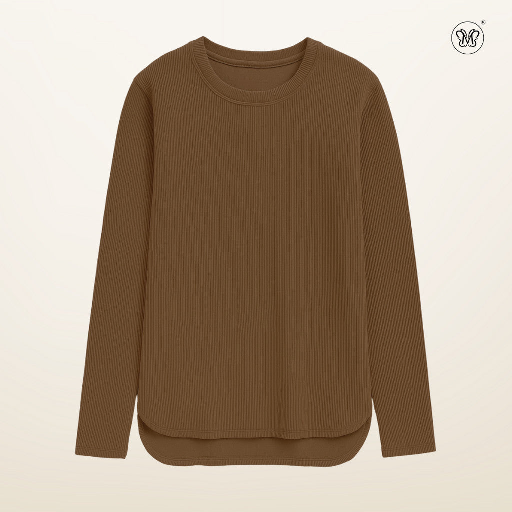 Ribbed Knit Casual Top