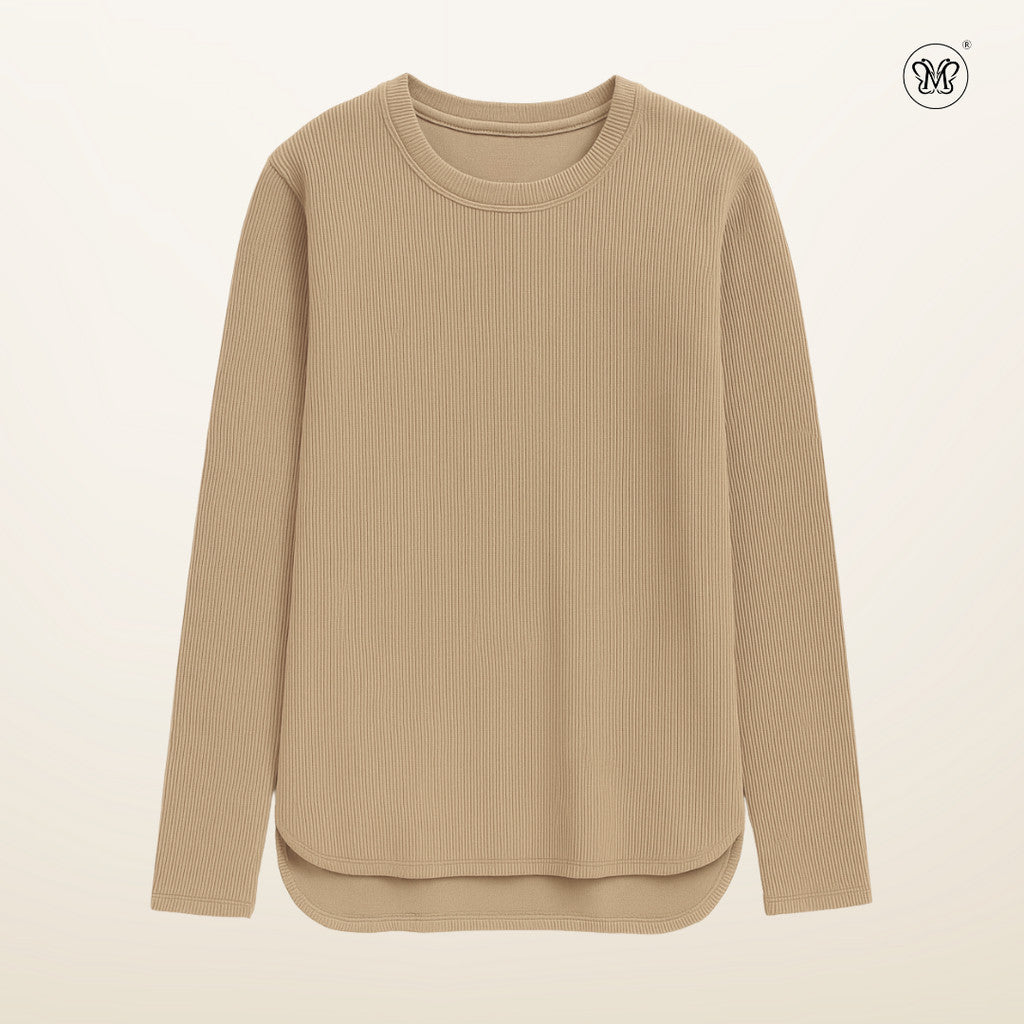 Ribbed Knit Casual Top