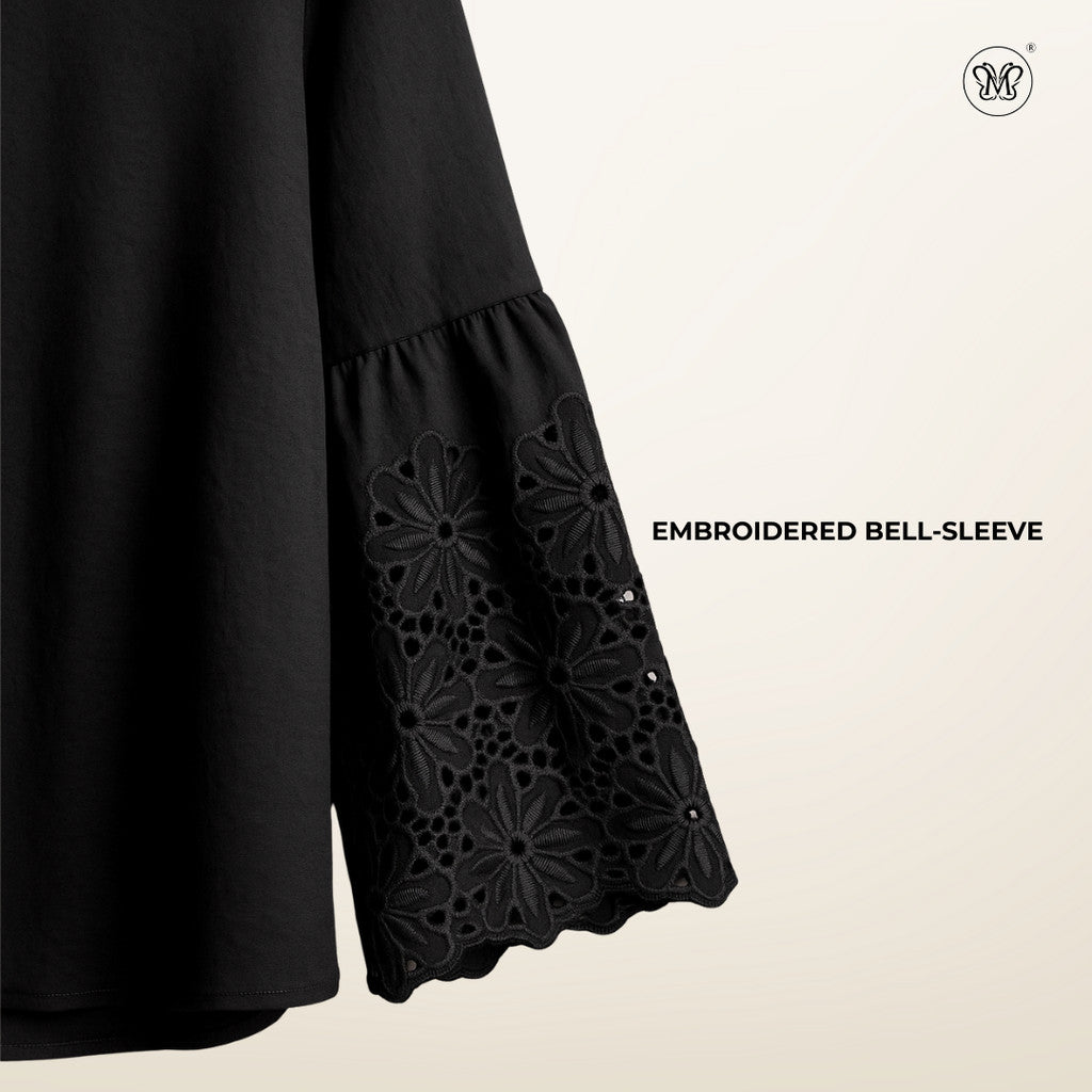 Embroidered Bell Sleeves Blouse