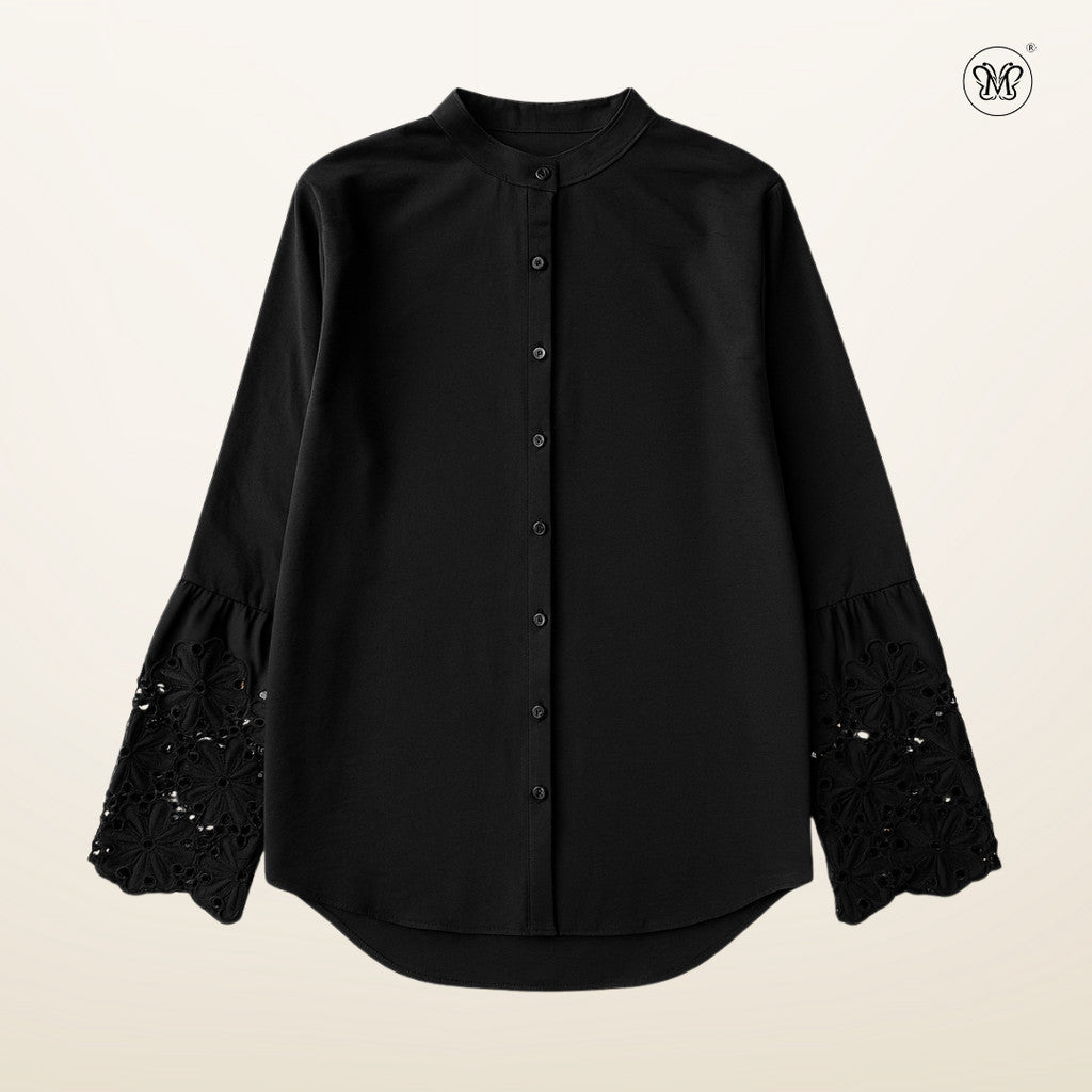 Embroidered Bell Sleeves Blouse