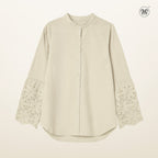 Embroidered Bell Sleeves Blouse