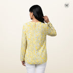 V-Line Mixed Printed Blouse