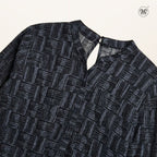 V-Line Mixed Printed Blouse