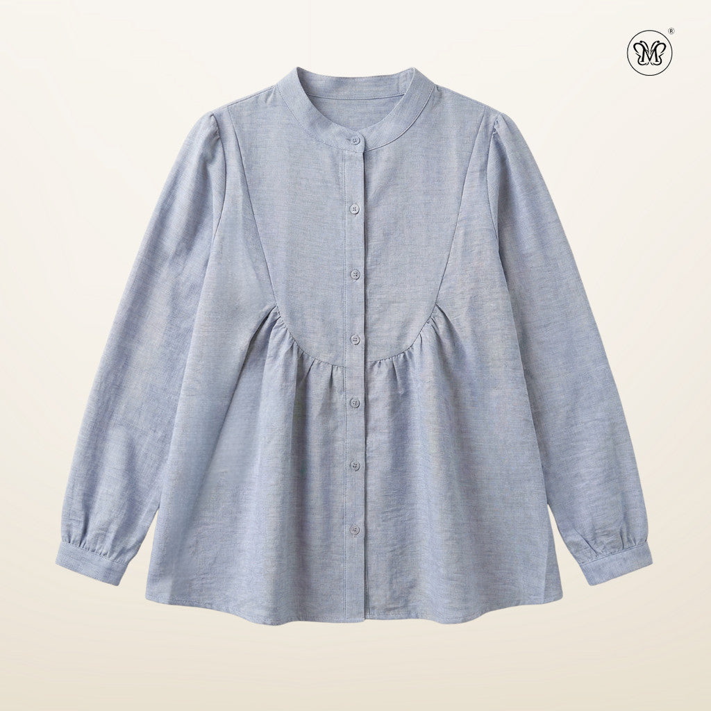 Soft Gathers Waistline Blouse
