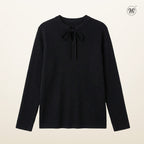 Ribbed Knit Tie-Neck Top