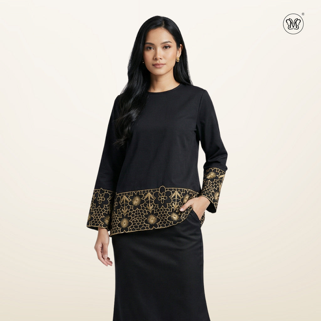 Gold Embroidered Lace Kurung