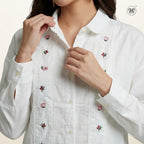 Ladies Vertical Floral Motifs Shirt
