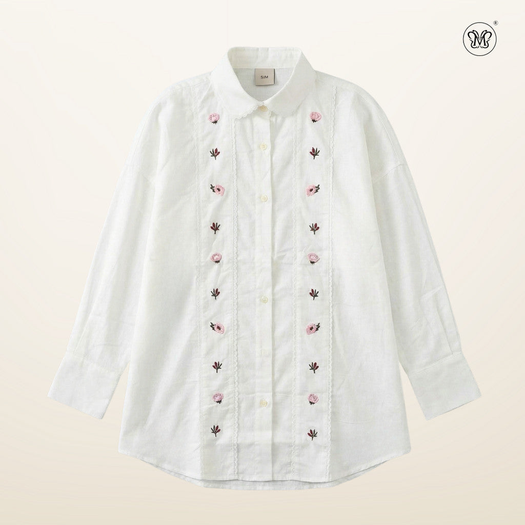 Ladies Vertical Floral Motifs Shirt