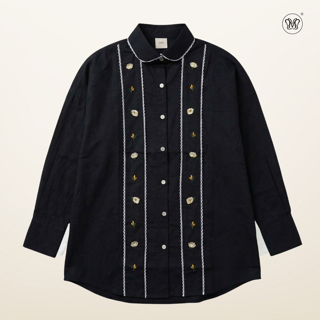 Ladies Vertical Floral Motifs Shirt