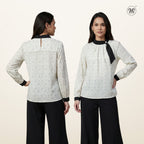 Neck Tie Scarf Style Blouse