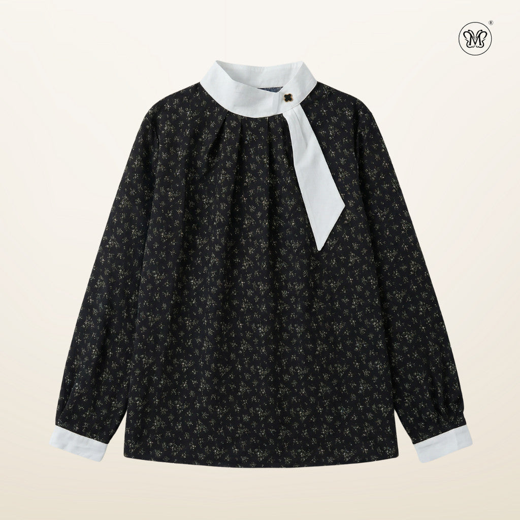 Neck Tie Scarf Style Blouse