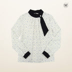 Neck Tie Scarf Style Blouse