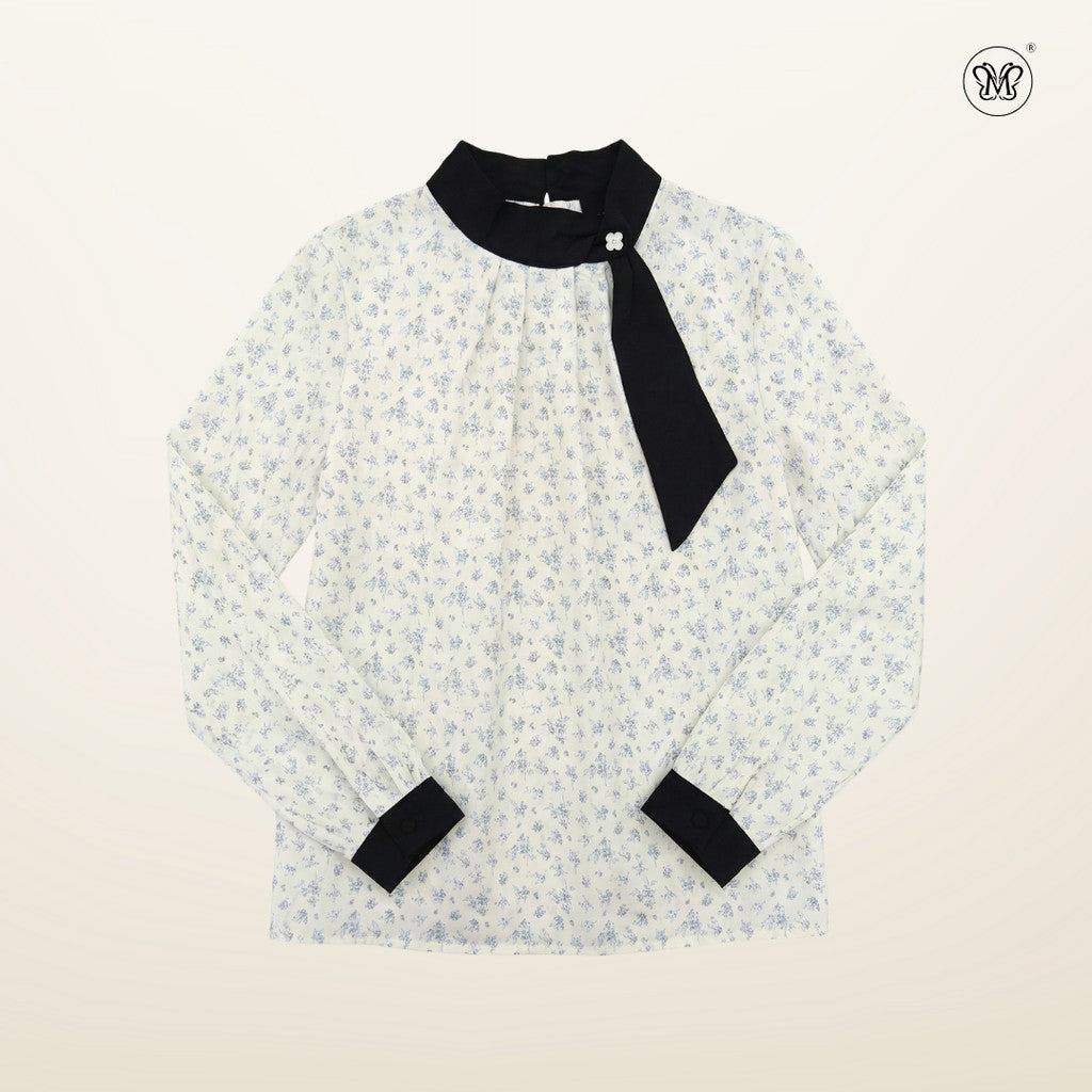 Neck Tie Scarf Style Blouse