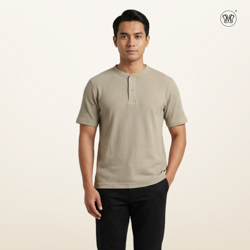 Waffle Henly Neck T-Shirt