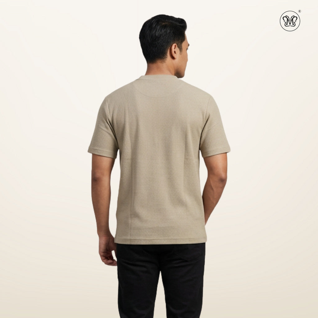 Waffle Henly Neck T-Shirt