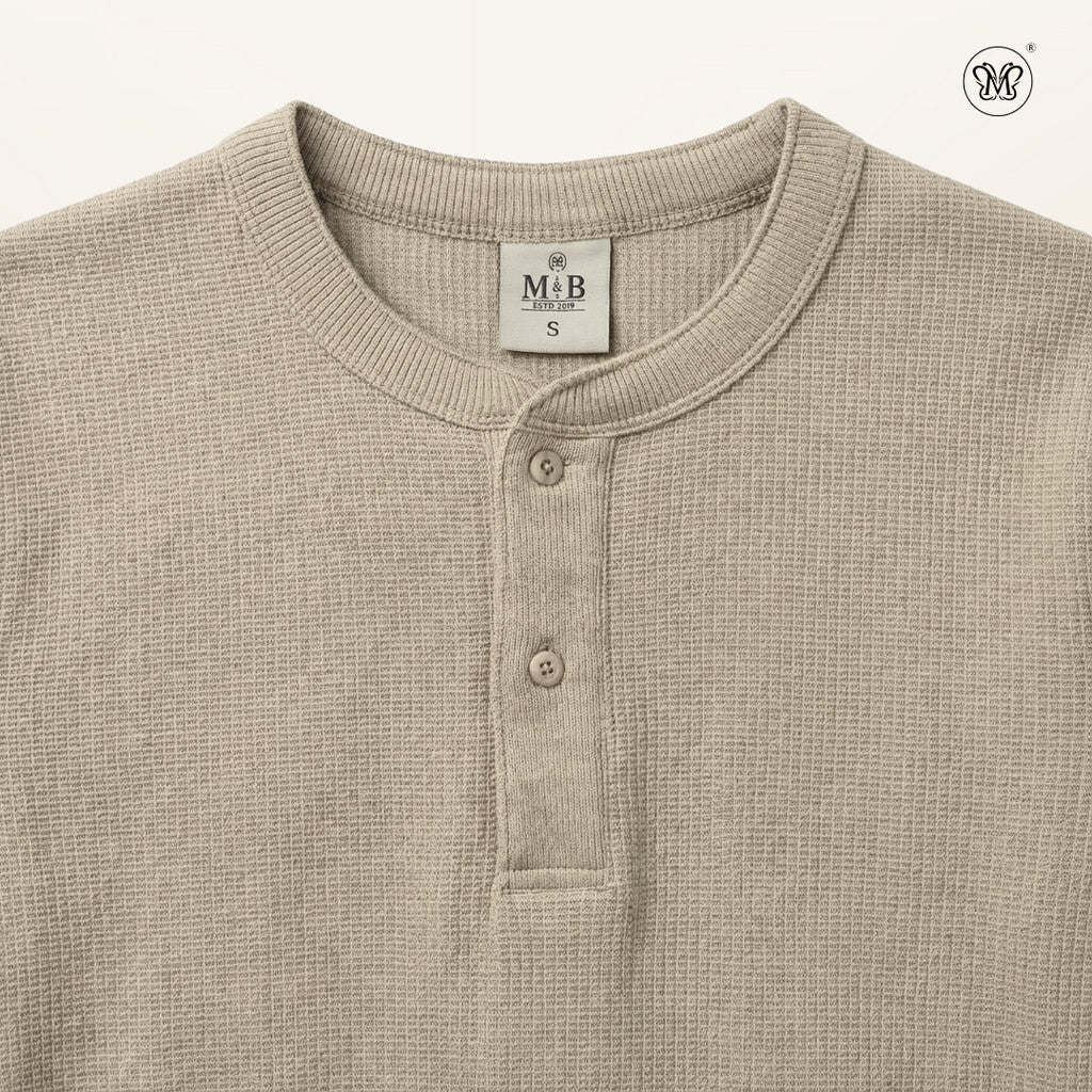 Waffle Henly Neck T-Shirt