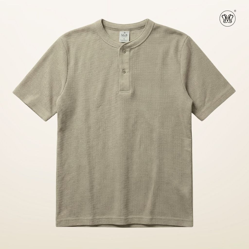 Waffle Henly Neck T-Shirt