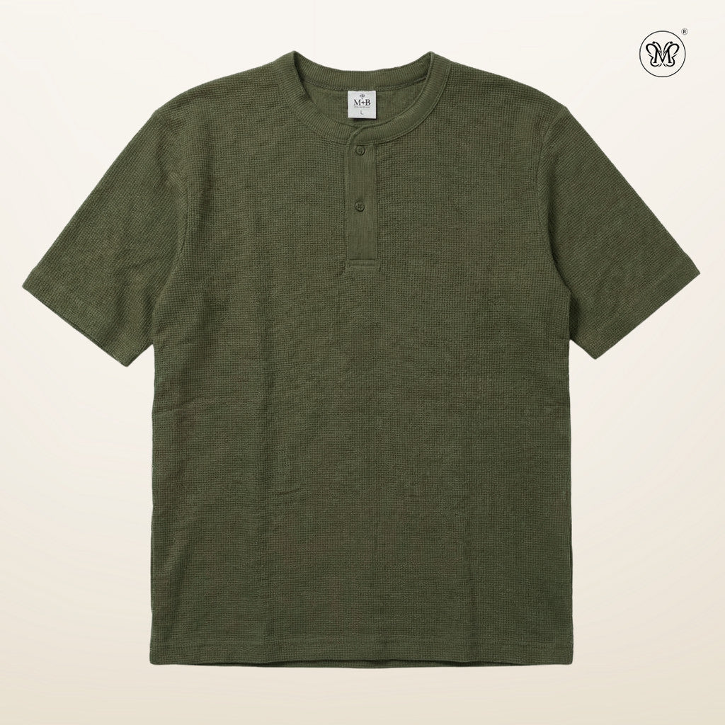 Waffle Henly Neck T-Shirt
