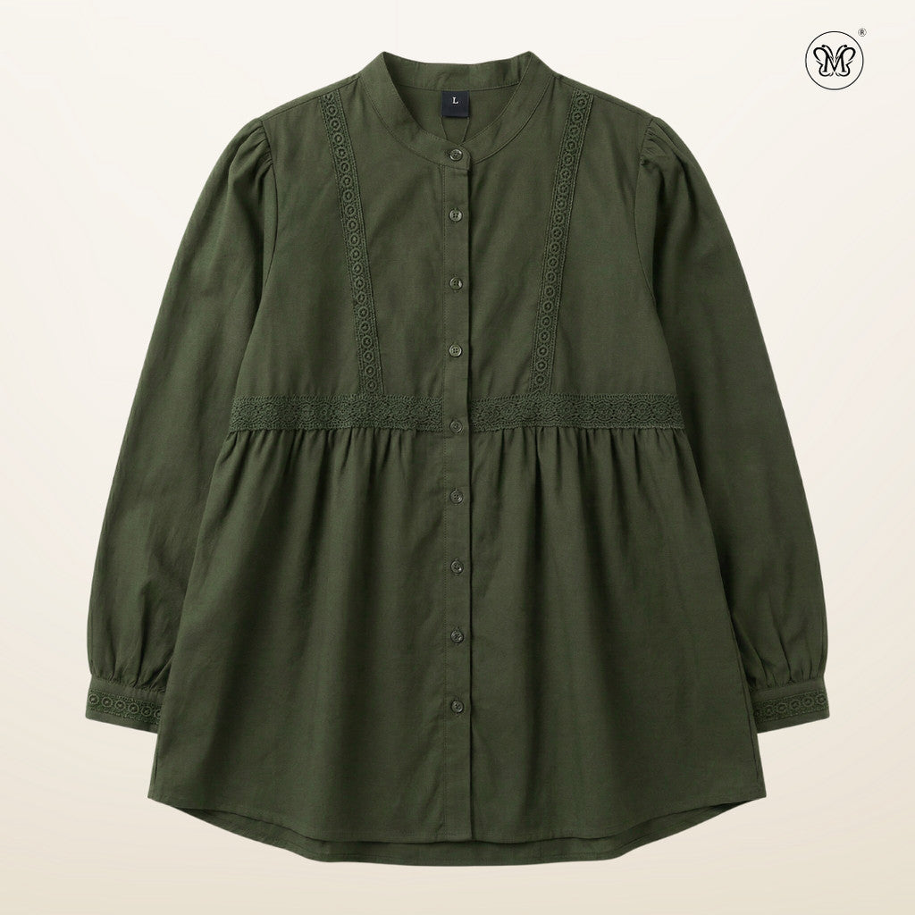 Bodice Lace Trim Blouse