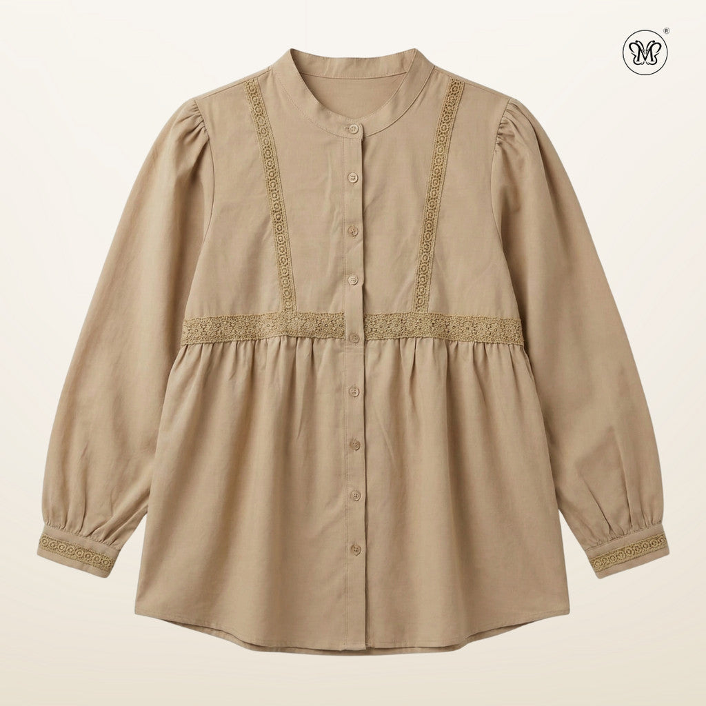 Bodice Lace Trim Blouse