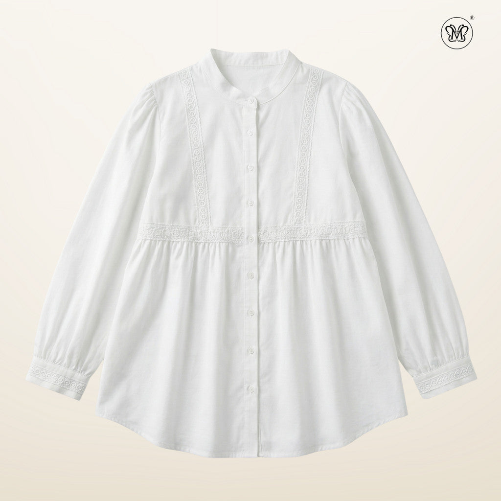 Bodice Lace Trim Blouse