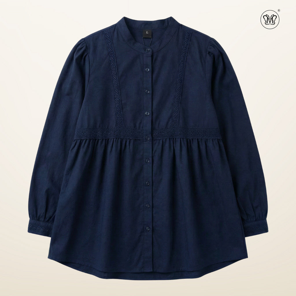 Bodice Lace Trim Blouse