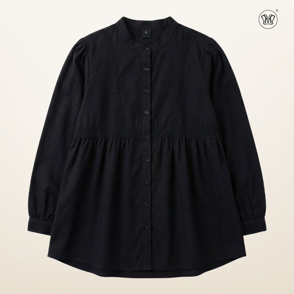 Bodice Lace Trim Blouse