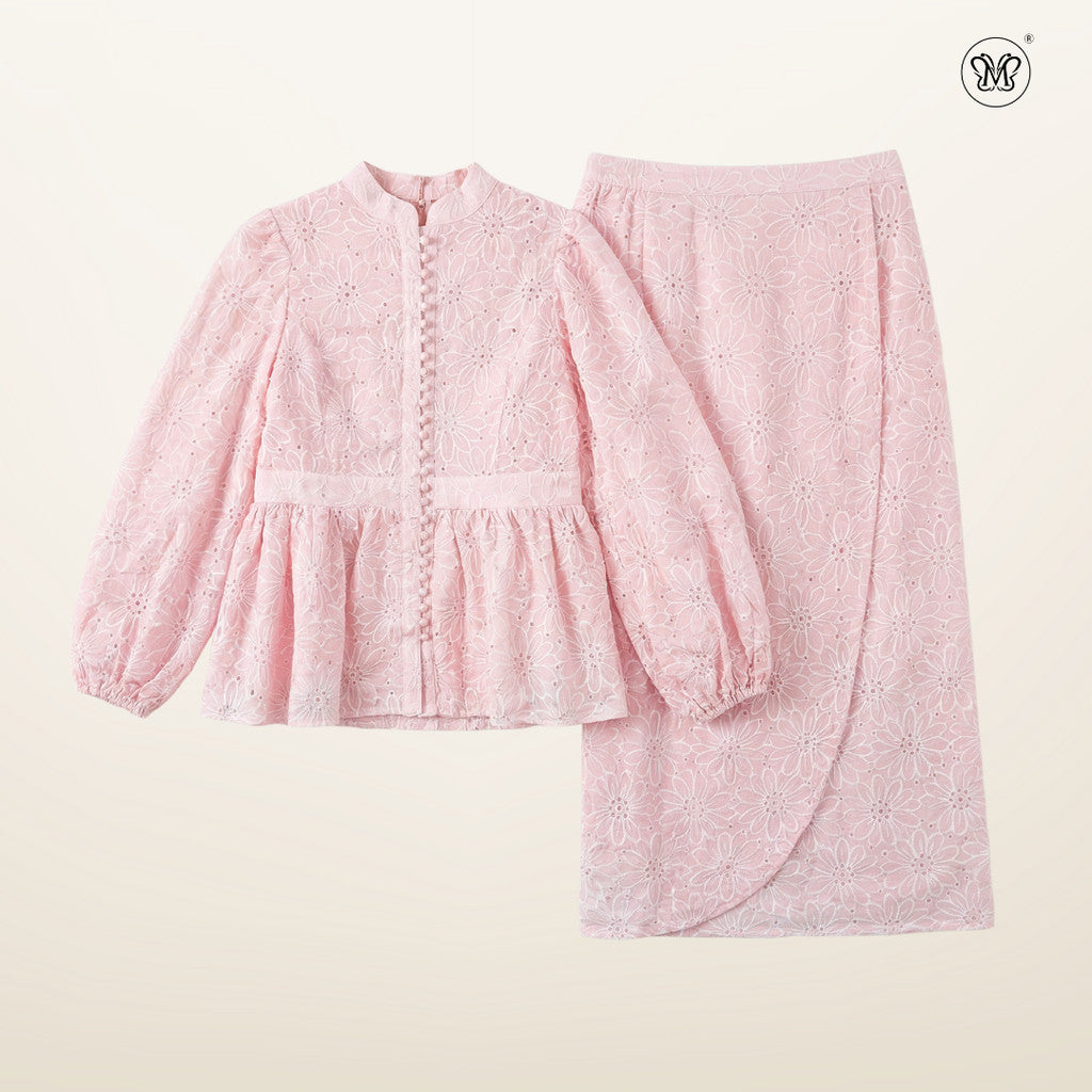 Bunga Embroidered Peplum Set