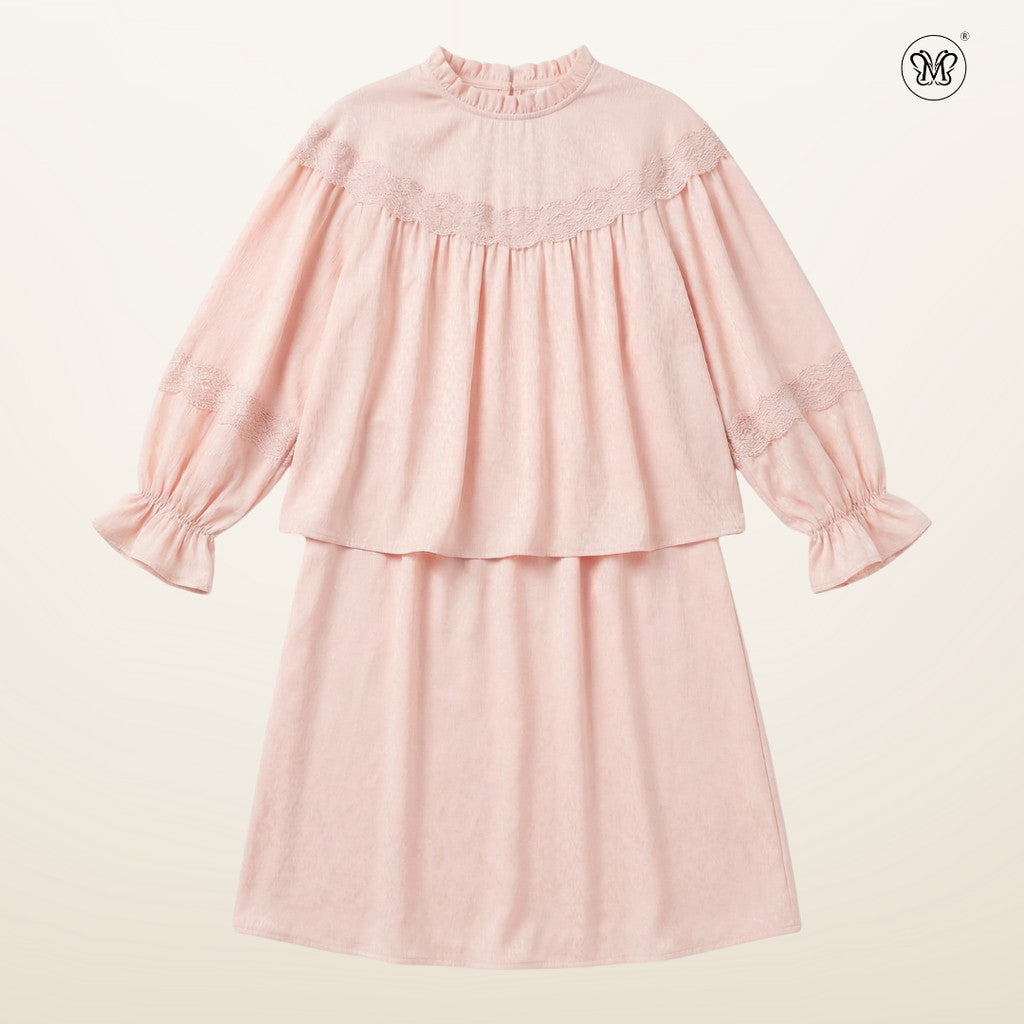 Elegant Lace Trim Kurung