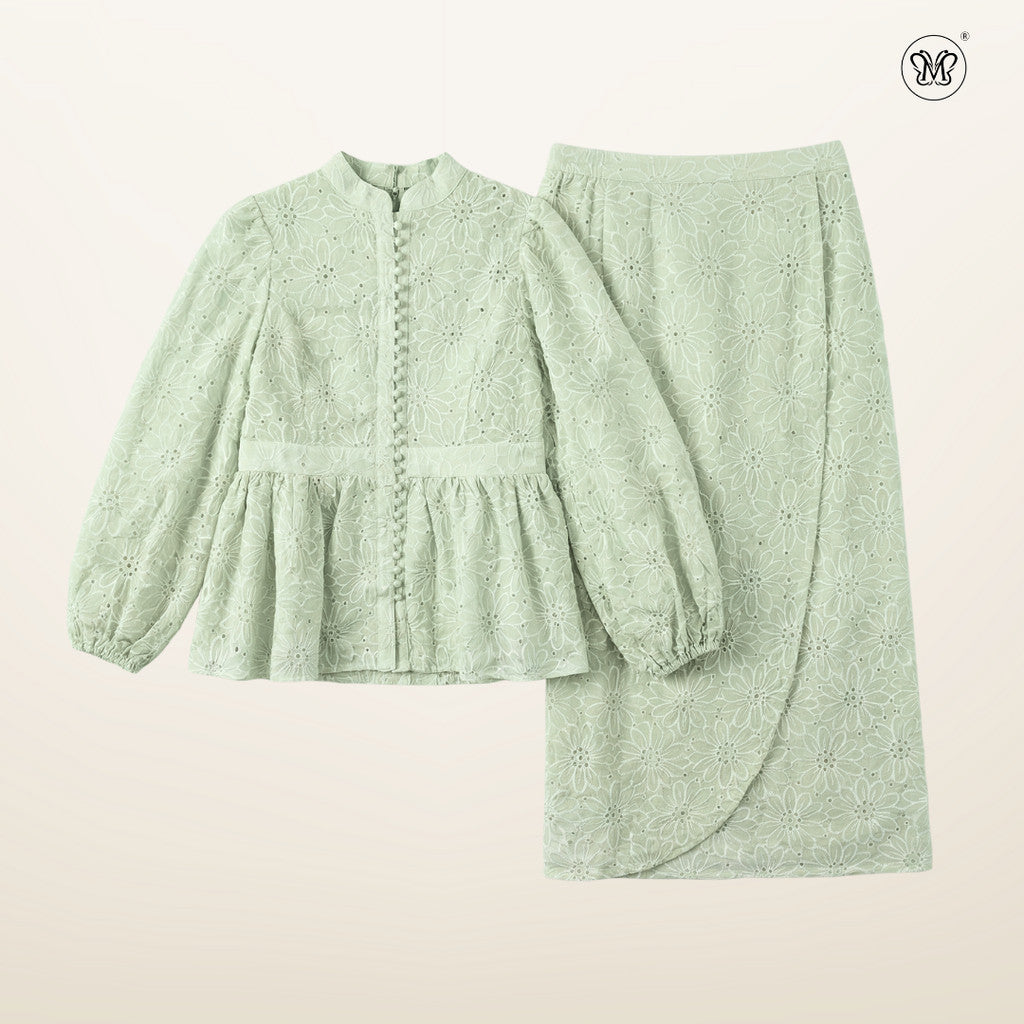 Bunga Embroidered Peplum Set