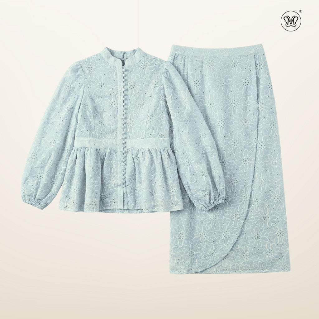 Bunga Embroidered Peplum Set