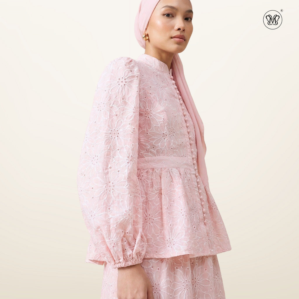 Bunga Embroidered Peplum Set