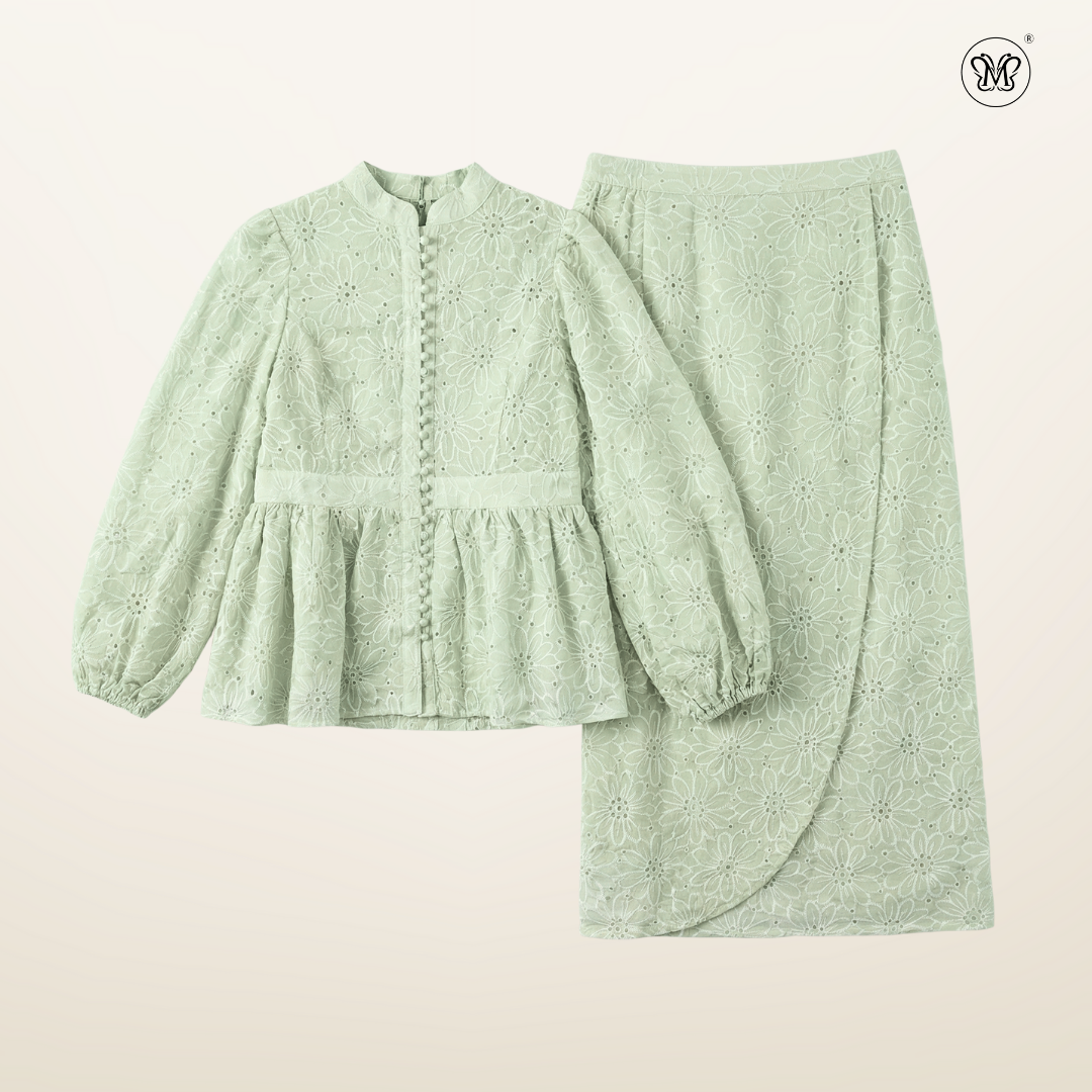 Bunga Embroidered Peplum Set