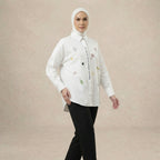 Ladies Embroidered Button-Up Shirt