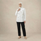 Ladies Embroidered Button-Up Shirt