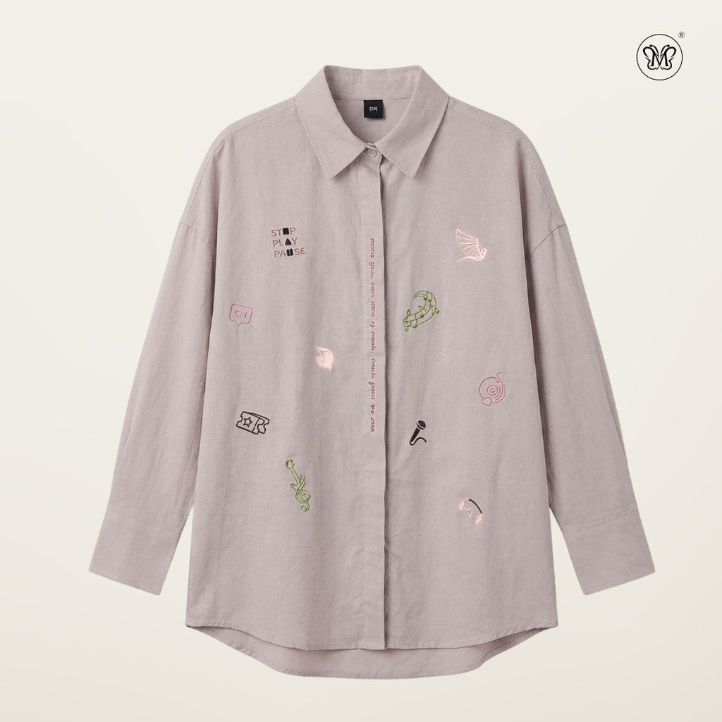 Embroidered Music Shirt