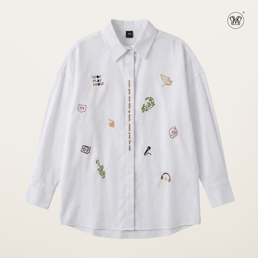 Embroidered Music Shirt