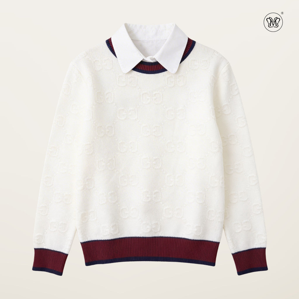 Textured Knit Collar Top