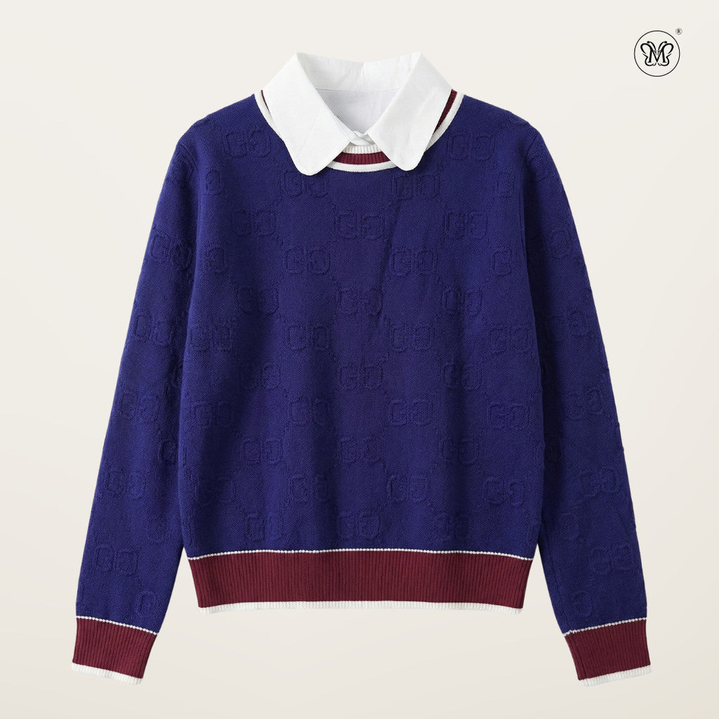 Textured Knit Collar Top