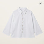 Vertical Floral Embroidered Shirt